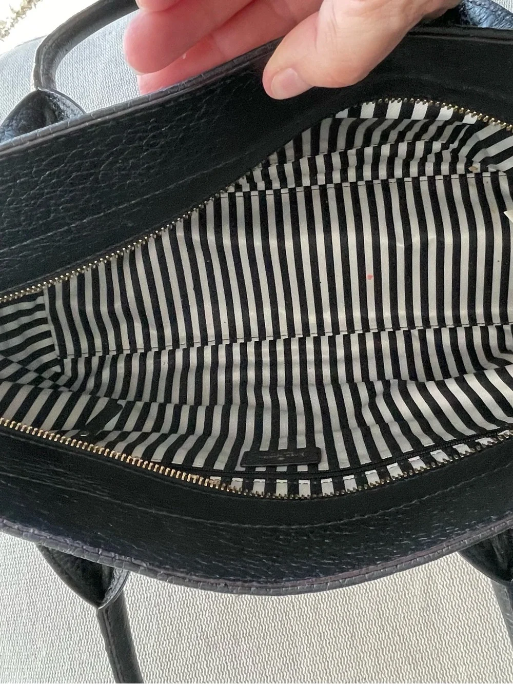 Kate Spade Black Pebbled Leather Southport Avenue Oden Tote Handbag Bag